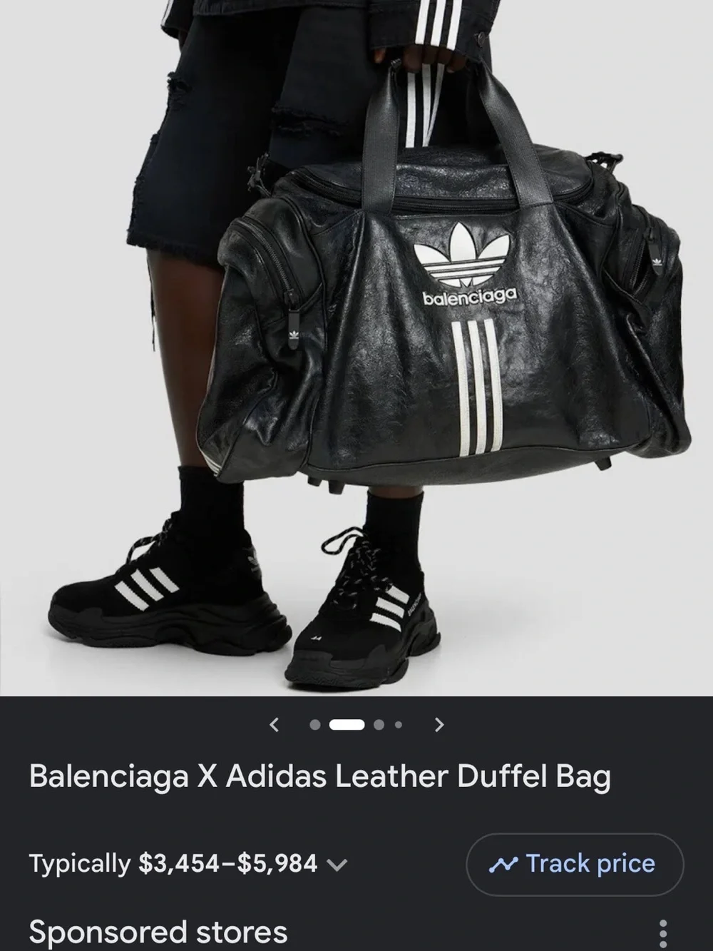 Black Leather Duffel Bag